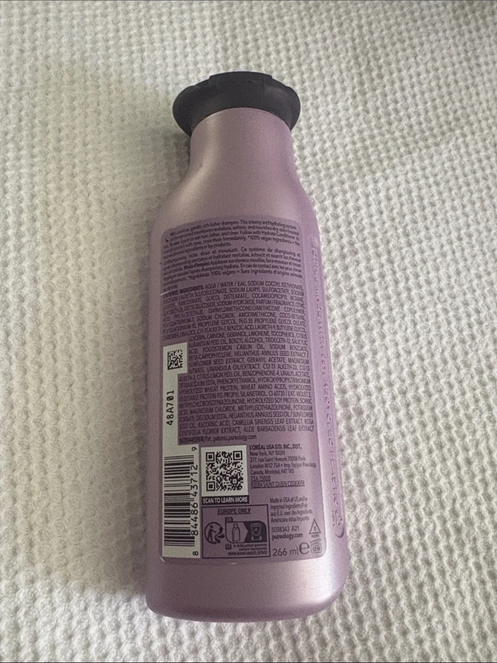 Pureology Hydrate Shampoo - Pale Purple Bottle